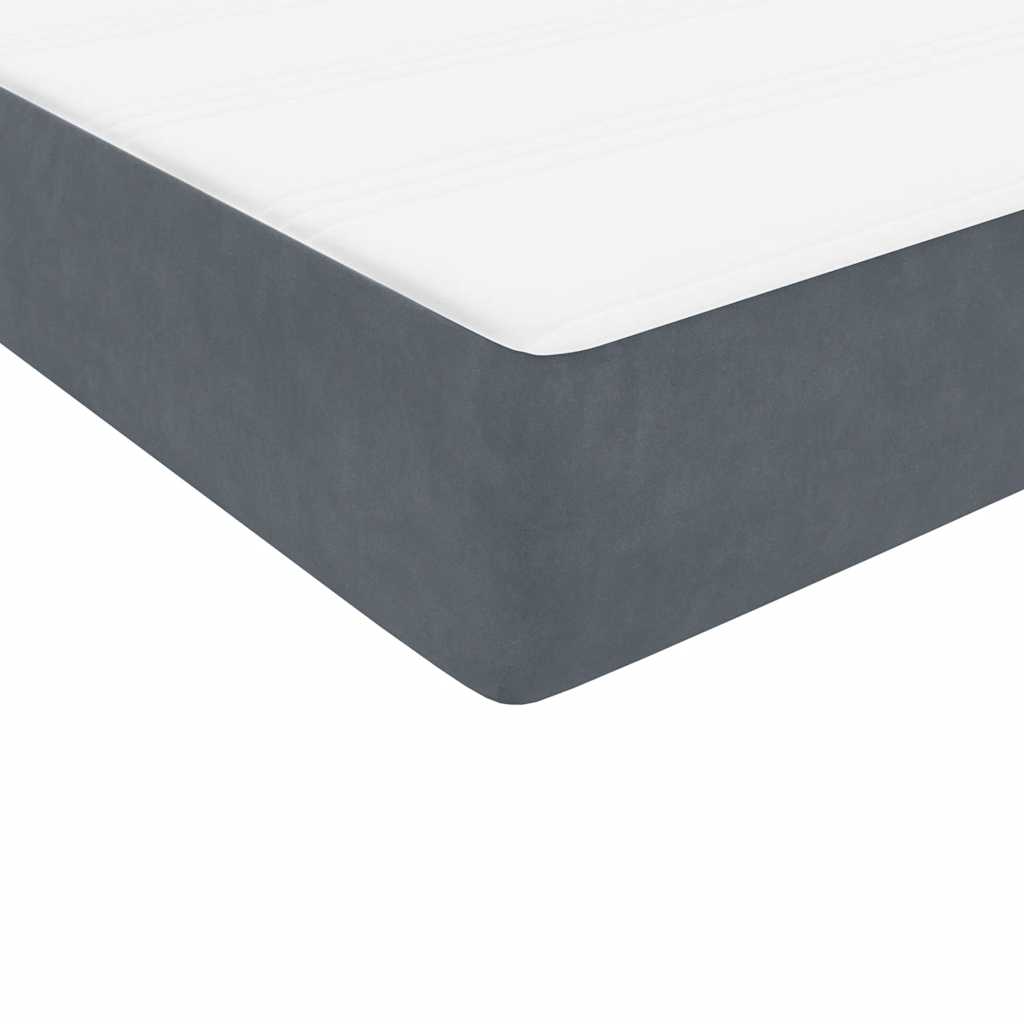 Box Spring Bed with Mattress Dark Gray 80 x 220 cm Velvet