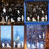 Window Holiday Pvc Sticker With Snowflakes Santa Snowmen For Decor Christmas