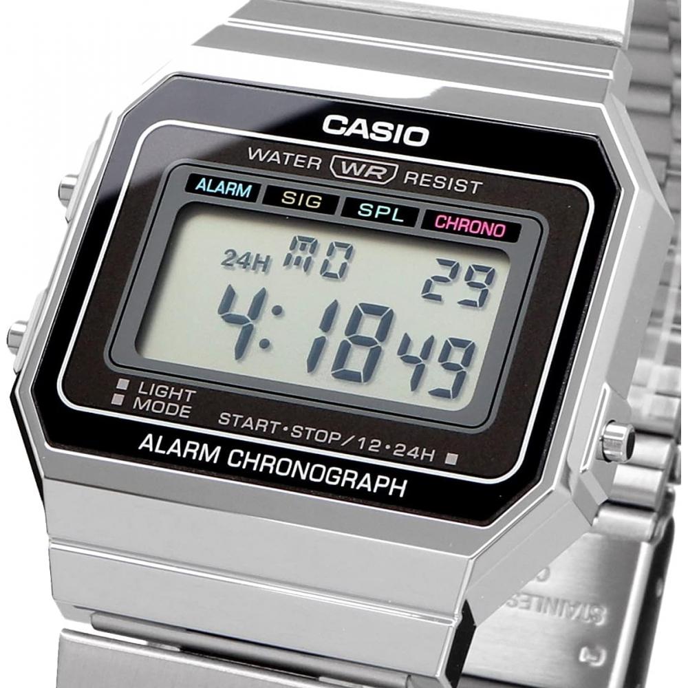 Casio Унисекс цифровые часы Серебристые A700w 1a