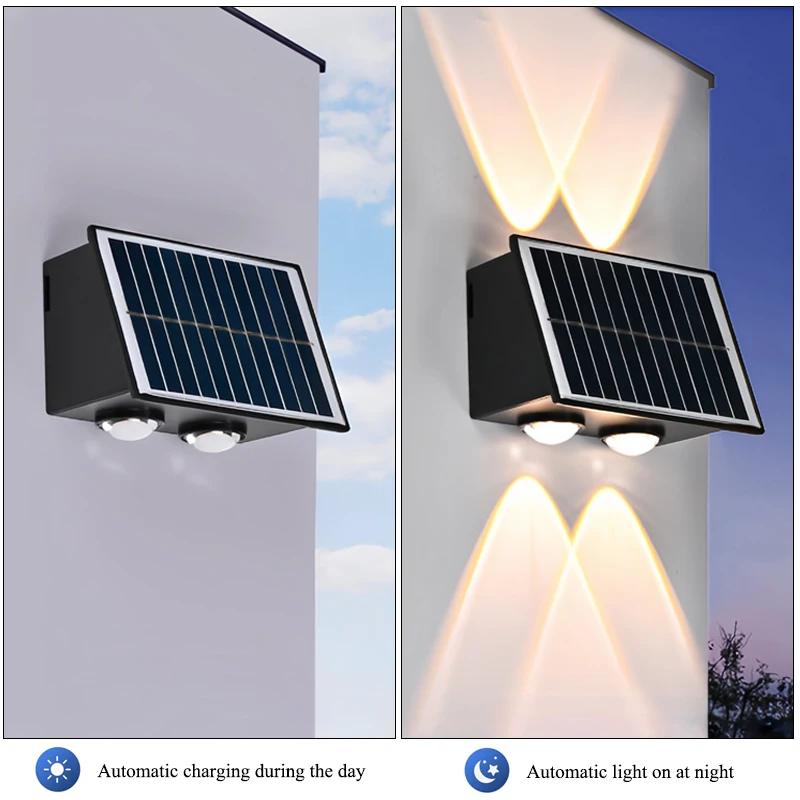 4/6/8 LED Waterproof IP65 Exterior Wall Light Outdoor Indoor Solar Wall Light Courtyard Garden Balcony Corridor Lighting Fixture