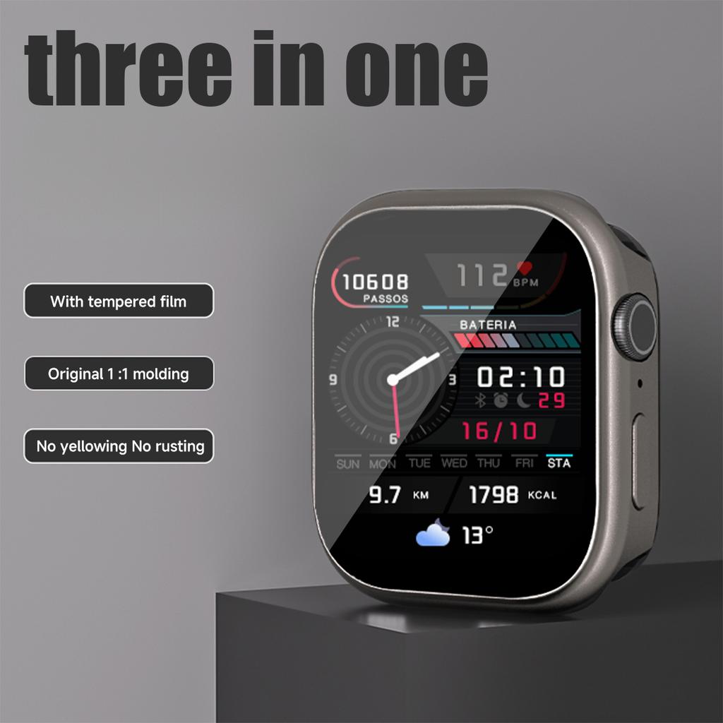 Чехол Aolly для Apple Watch s11/10 42 мм 44 45 46 49 мм, полноразмерный бампер-оболочка для IWatch серий 11 10 9 8 7 6, защитное стекло для экрана