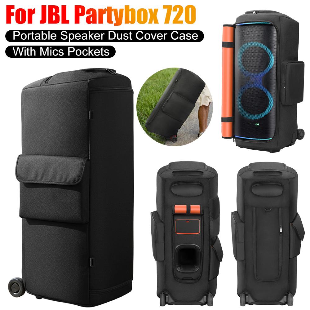 Чехол для портативной колонки JBL Partybox 720 с карманом для микрофона, двусторонняя сумка для хранения микрофона, противоскользящий чехол, аксессуар для колонки.