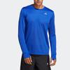 adidas Футболка с логотипом Color Block, круглым вырезом и длинным рукавом, мужские топы, ярко-синяя HR6600
