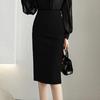 Professional Skirt Spring and Summer Stretch A-line Mid-length Split Hip Skirt Elegant Tight-fitting Slim OL Uniform Skirt