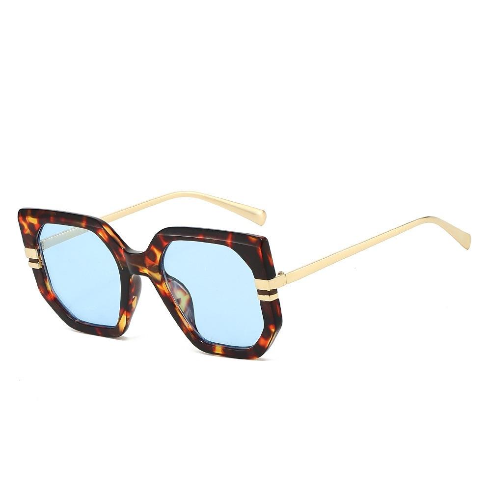 New fashion irregular large frame sunglasses ins personalized retro casual versatile street photo sunscreen travel sunglasses