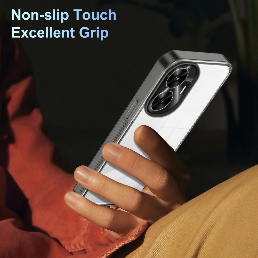 KEYSION Прозрачный чехол для Realme C55 Мягкий ТПУ+ПК Нескользящий HD Прозрачный Противоударный Чехол для телефона для OPPO Realme C53 C51