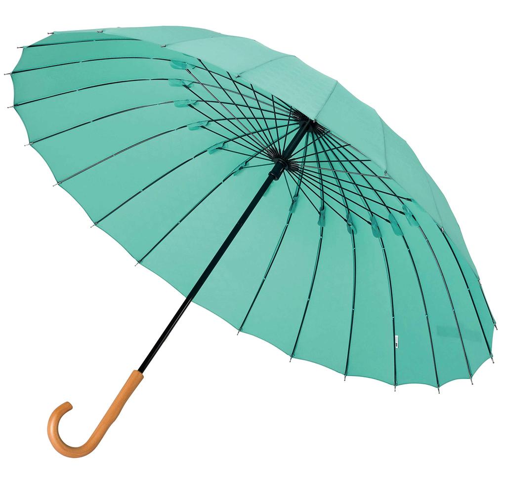 Mabu Parasol Umbrella for Women Men Unisex 60cm 24 Ribs Asagi Long Umbrella Umbrella UV Protection Light Blocking Umbrella for Both Sunny and Rainy