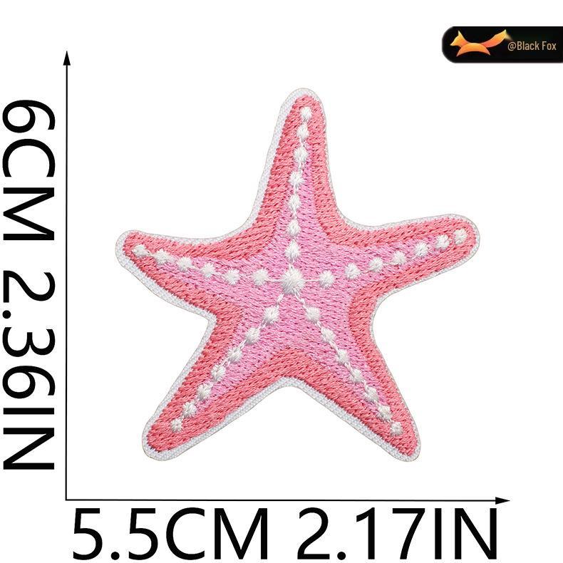 Black Fox Marine Life Cartoon Embroidered Patches for Children's Bags