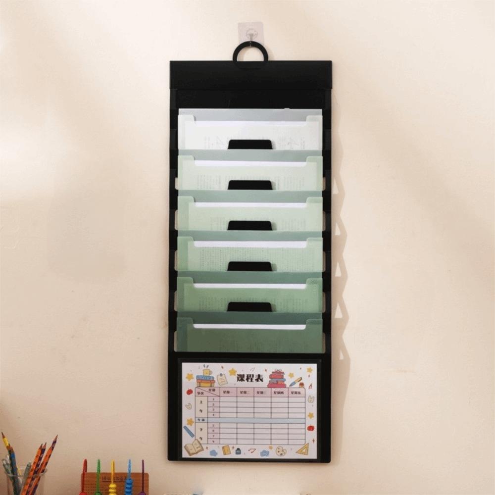 6 Pockets Hanging File Folders Wall Mounted File Storage Bag Portable File Organizer Office