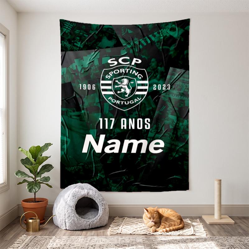Sporting Clube de Portugal (14) Customizable name decorative wall tapestry ideal choice for wall decor in bedrooms living rooms dorms and home