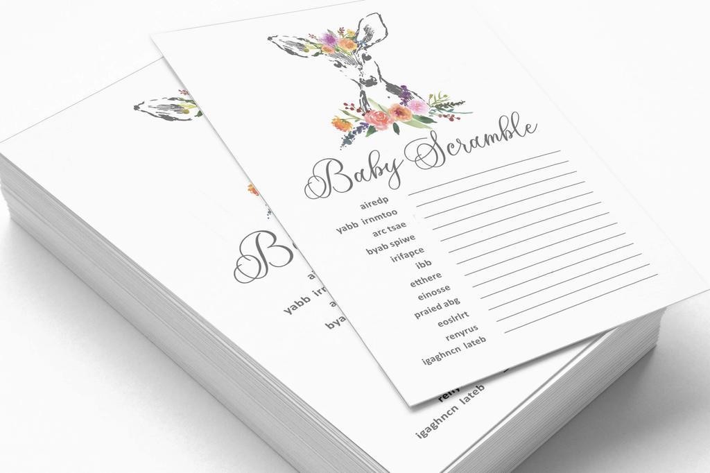 Inkdotpot 50 BabyA AlphabetA ABCA GameA Олени Животные Baby Shower Игра Гендерно-нейтральная вечеринка