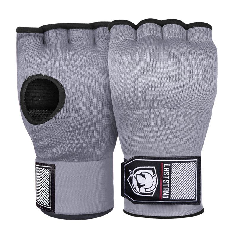 Гелевая боксерская перчатка Mma Half Finger Sanda Muay Thai Training Hand Wrap Внутренняя перчатка с длинным ремешком на запястье Аксессуары для тренировок по боксу
