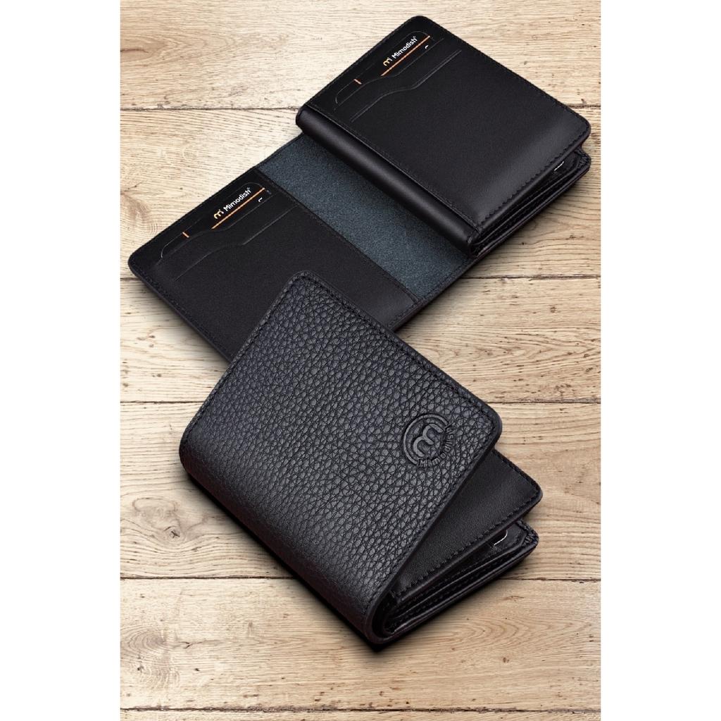 Натуральная натуральная кожа Вертикальный черный цвет Роскошный мужской кошелек