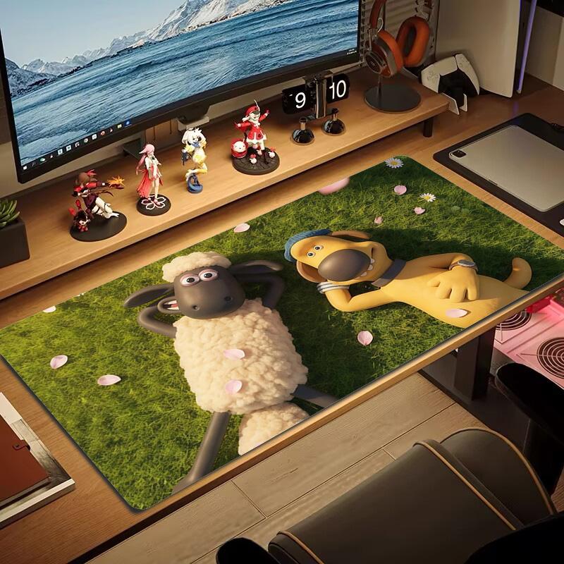 Shaun the Sheep Print Cushion Non-slip Laptop Tablet Big Mousepad XXL Mat Mini PC Playmat With Lock edge