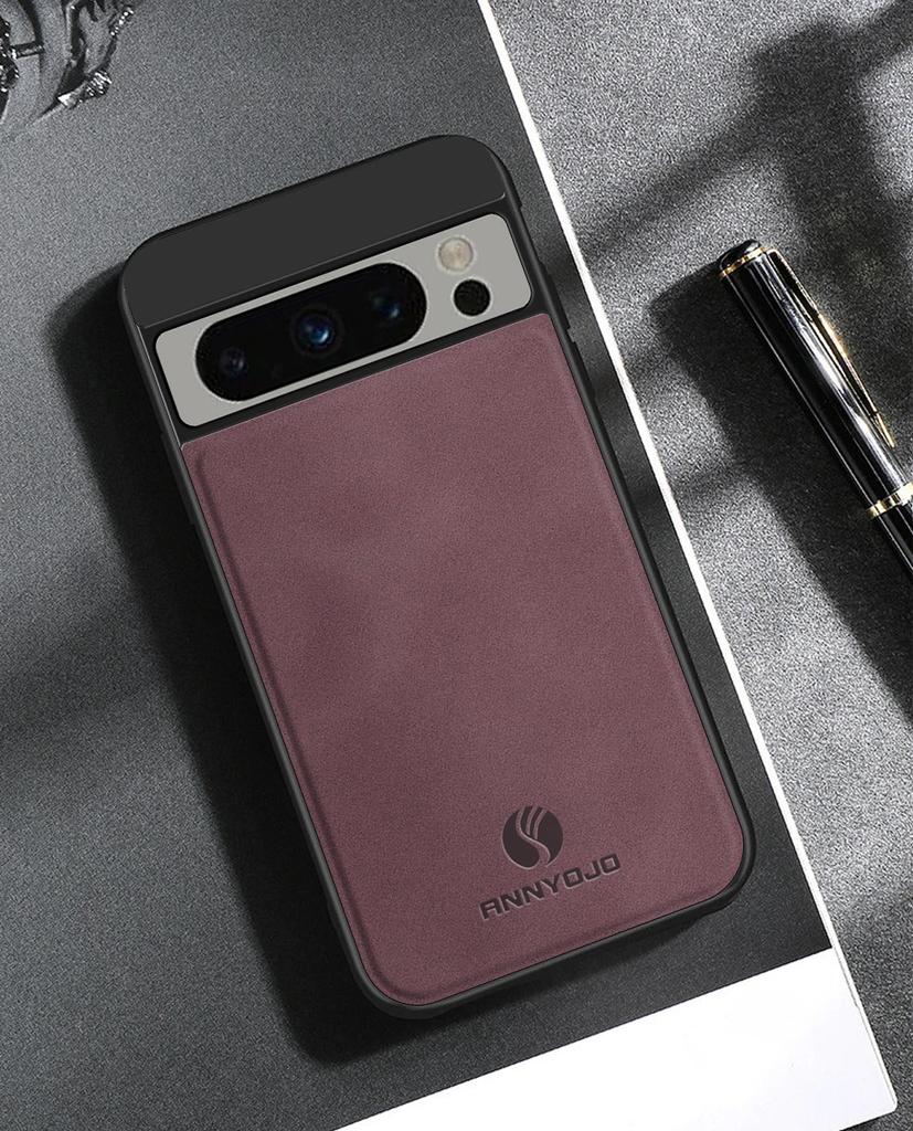 Матовый чехол из искусственной кожи для Google Pixel 8 Pro 7 Pro 7A 6A Встроенный металлический автомобильный держатель противоударная задняя крышка для Pixel 8Pro 7Pro