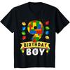 Kids 9 Year Old Building Blocks Master Builder 9th Birthday Boy T-Shirt