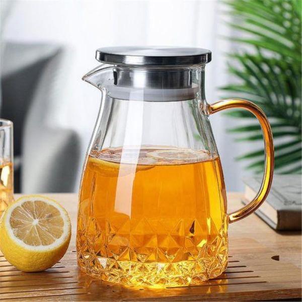 1500mL Glass Jug Pitcher Large Capacity Tea with Lid Household Water Pot for Ho