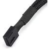 SDTC Tech PWM Fan Splitter Cable PC 4Pin 1 to 4 Ways Fan Power Extension Adapter Cable Black Sleeved Braided 4Pin Female to 4X 4Pin Male 27cm/10.5