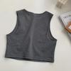 Повседневный топ на бретельках, черный укороченный топ с бретелькой на шее, женские летние майки, однотонный камзол, модный женский укороченный жилет без рукавов