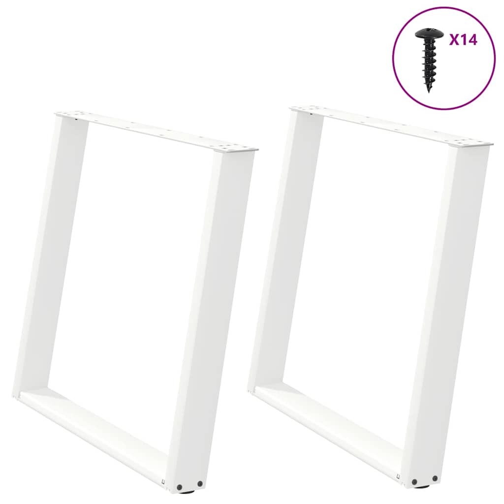 Vidxl Nogi Do Stołu Jadalnianego, 2 Szt., Białe, 90X(72-73) Cm, Stal