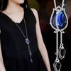 Women Long Necklace Fashion Geometric Crystal Necklaces Pendant Jewelry Statement Sweater Chain Collier Femme Collar Accessories