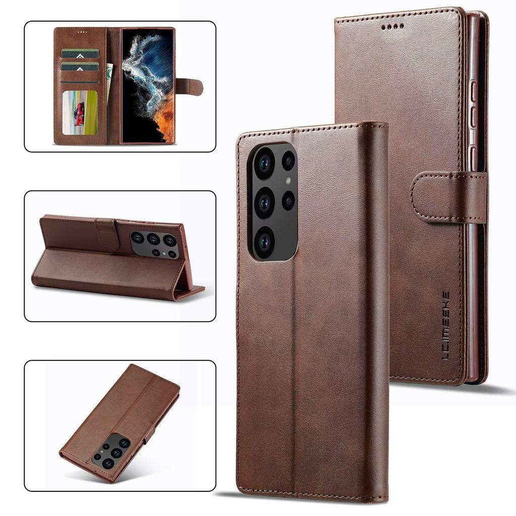 LC.IMEEKE Leather Flip Cover Phone Case for Samsung S23 S22 S21 Ultra Plus S21 S20FE A13 A53 A14 A54 A52 /iPhone 15 14 13 12 11 Pro Max XS MAX XR 8 7