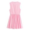Fashion Style 2024 Autumn New Women's Clothing Pink Loose Sleeveless Short Waist-Tight Dress 8424250