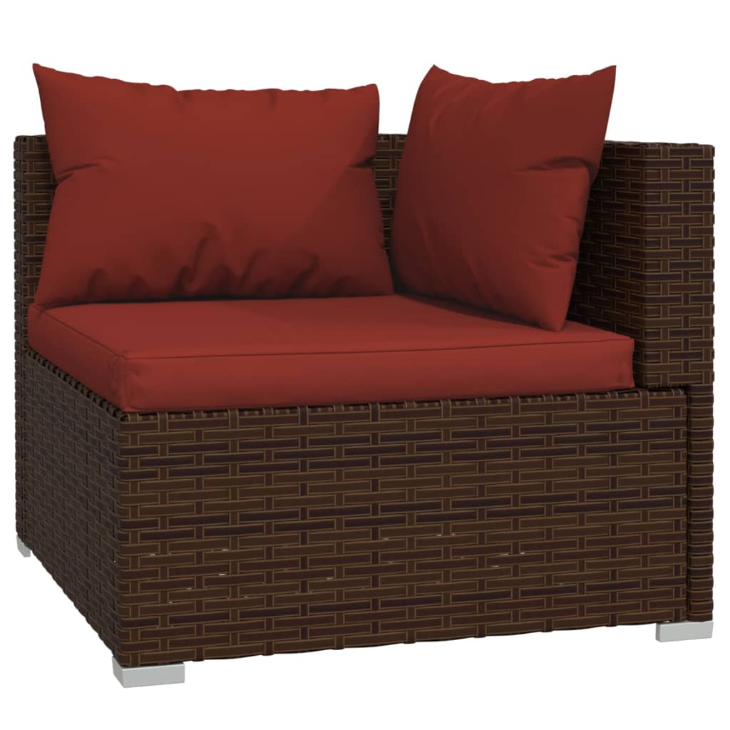 Vidaxl 2-Osobowa Sofa Ogrodowa Z Poduszkami, Polirattan, Brązowa