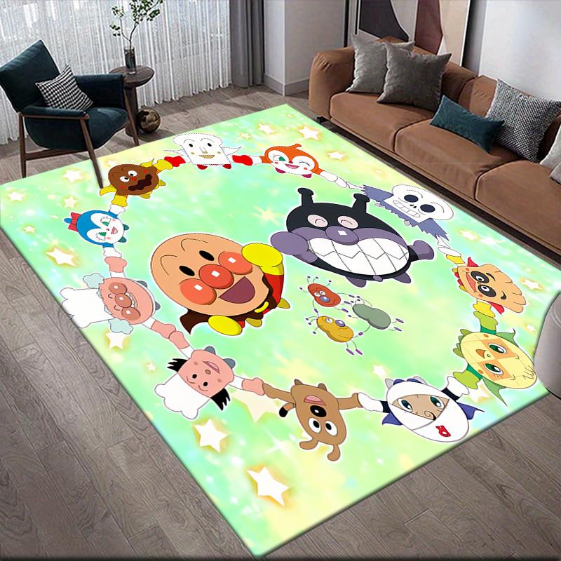 Коврик для пола Anpanman Family Square, Нескользящий коврик для пола в спальню, Идеальный подарок для поклонников Анпанмана