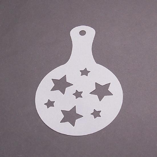 8Pcs Coffee Mold Christmas Pattern Portable Plastic Latte Coffee Decorating Stencil for Coffee Shop