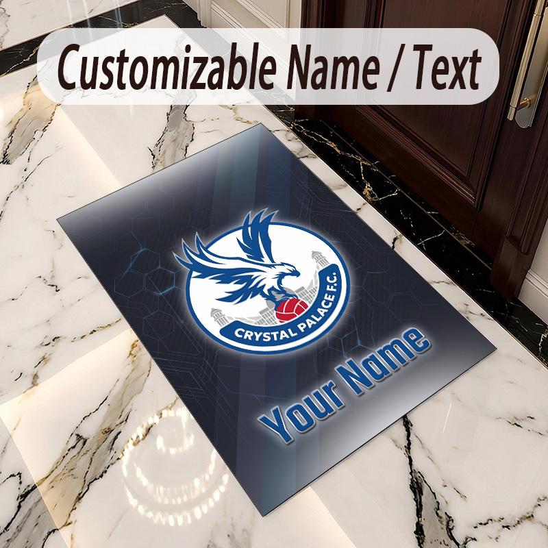 Crystal Velvet Rug Crystal Palace Print Custom Name Text Floor Mat Home Decor