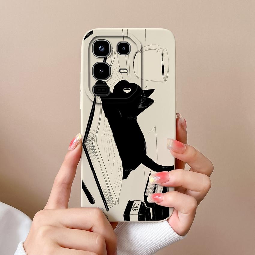 Для телефона Infinix Note 50 Pro Plus 40 50x Модный чехол с узорами «Звездное небо» и «Кот», Гладкий жидкий силикон, Высококачественный противоударный чехол для Infinix