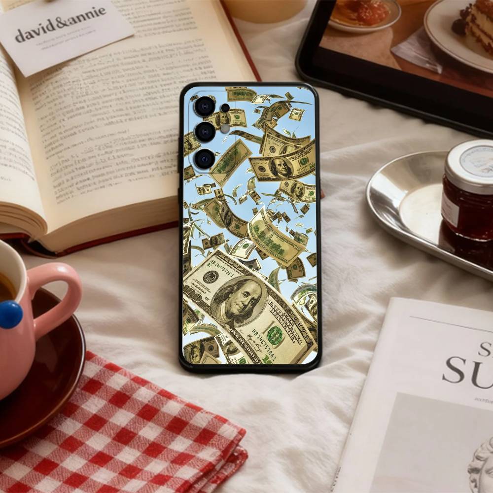 КРУТОЙ M-Money 100 долларов Чехол для телефона Samsung S 25,24,23,22,30,21,10,9,Ultra,Plus,Lite,FE,4,5 G Мягкий Черный Чехол