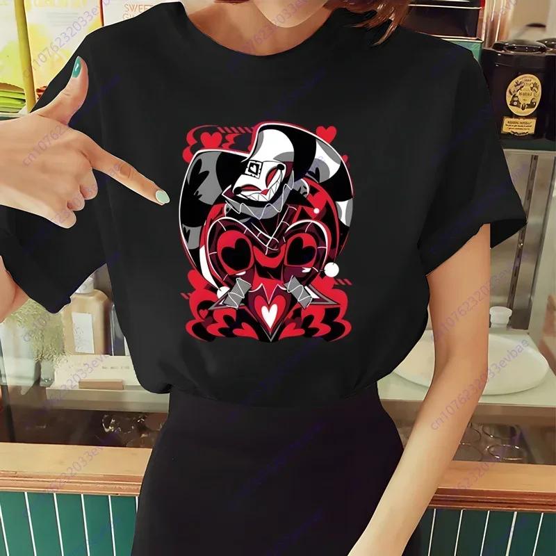 Женская футболка Helluva Boss Летняя футболка с коротким рукавом и принтом жевания Забавная футболка Харадзюку Топы Мужская футболка Уличная одежда