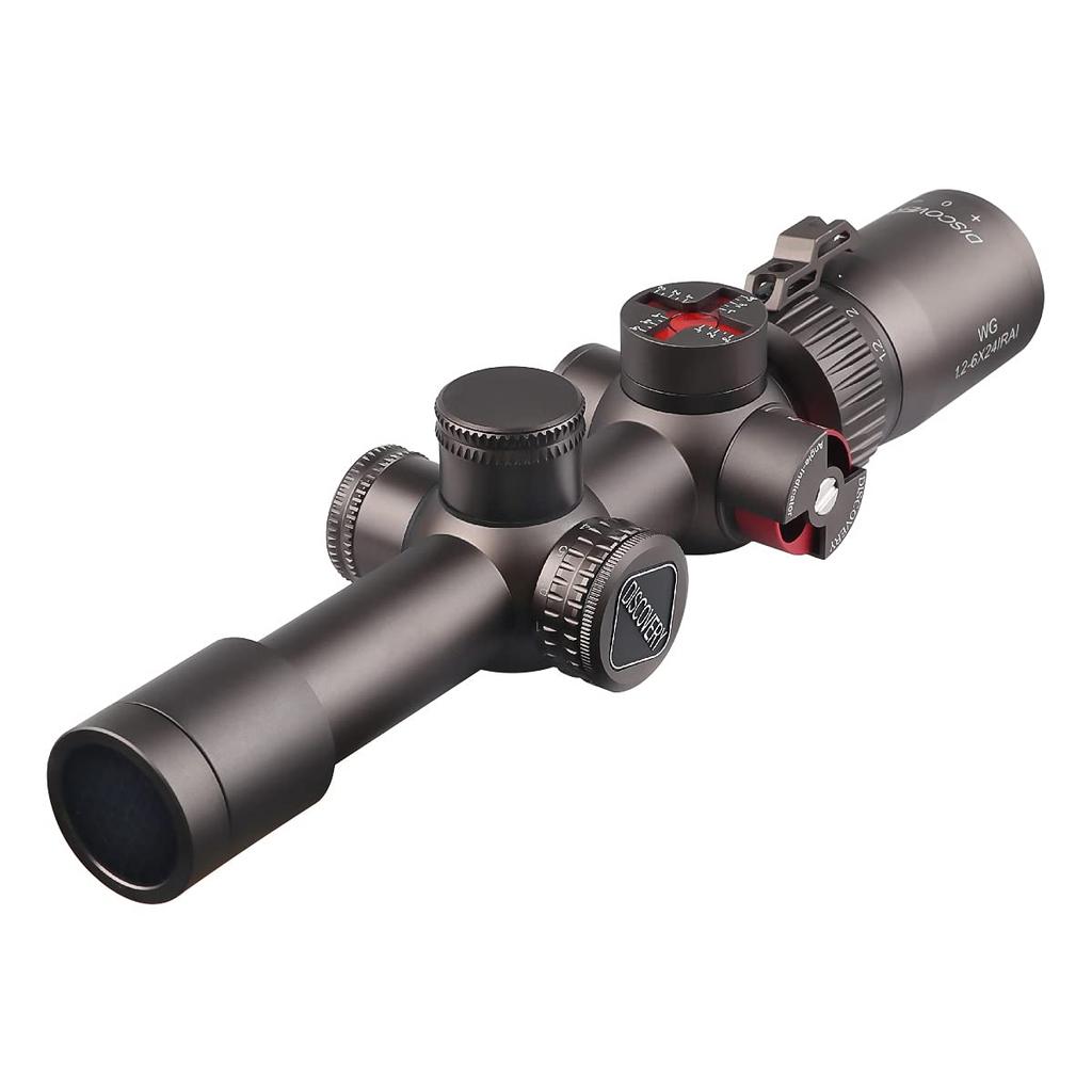 DISCOVERY WG 1.2-6X24IRAI Illuminated Short Scope (with LevelAngle Indicator), Black, 20mm Rail, Variable Magnification