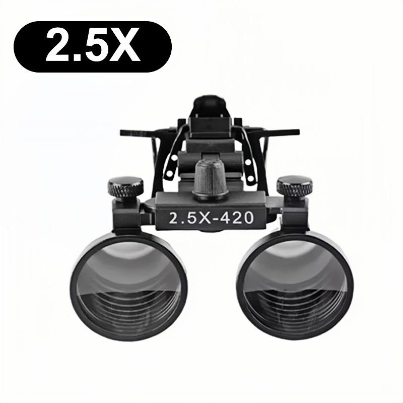 1Set Dental Metal Clip-On Binocular Magnifier Glass High-Definition Oral Head-Mounted Surgical Magnifier 2.5x/3.5x Magnification