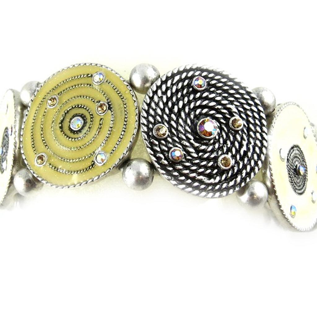 Les Trésors De Lily [E0453] - Designer Bracelet 'Mimosas' Beige