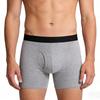 Мужское боксерское нижнее белье со средней посадкой, эластичным поясом, U-образным гульфиком, шорты-брифы с контрастным поясом, трусы с открытым передом