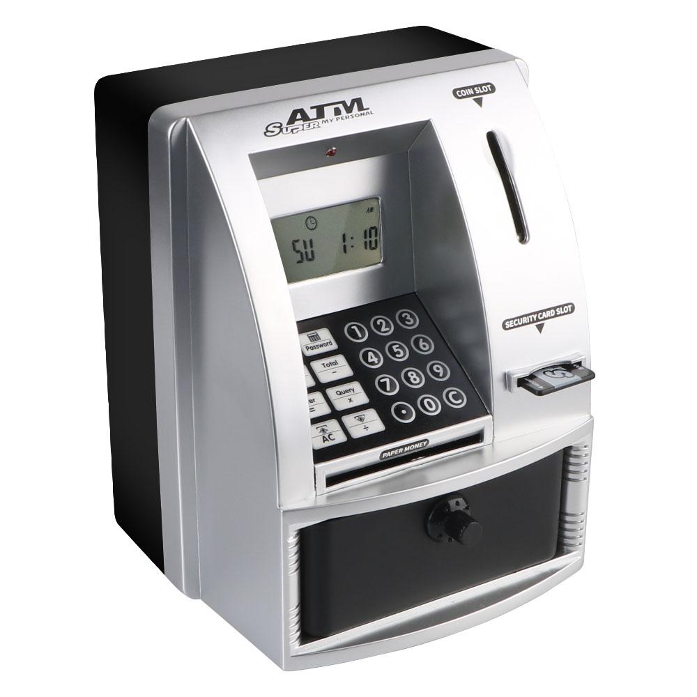 Electronic Piggy Bank Cash Coins Saving Box Christmas Gift ATM Automatic Deposit Banknote Password Money Box ATM Bank Safe Box