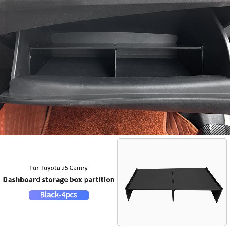 Car Interior Storage Box Glove Box Partition Plate ABS Copilot Passenger Divider Organizer Fit For Toyota Camry 2025 Accessories