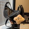 This Year's Popular Bag Ladies 2025 New Fashionable Solid Color Texture Shoulder Bag Retro Commuter Messenger Dumpling Bag