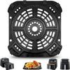 Гриль-пластина для аэрофритюрницы Ninja AF181 Air Fryer Pro XL 6-в-1 6,5 л, 8,5''×8,0'' Стойка-поддон, Жаровня, Тарелка-хрустяшка - Аксессуары для аэрофритюрницы