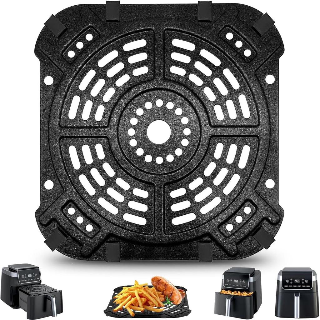Гриль-пластина для аэрофритюрницы Ninja AF181 Air Fryer Pro XL 6-в-1 6,5 л, 8,5''×8,0'' Стойка-поддон, Жаровня, Тарелка-хрустяшка - Аксессуары для аэрофритюрницы