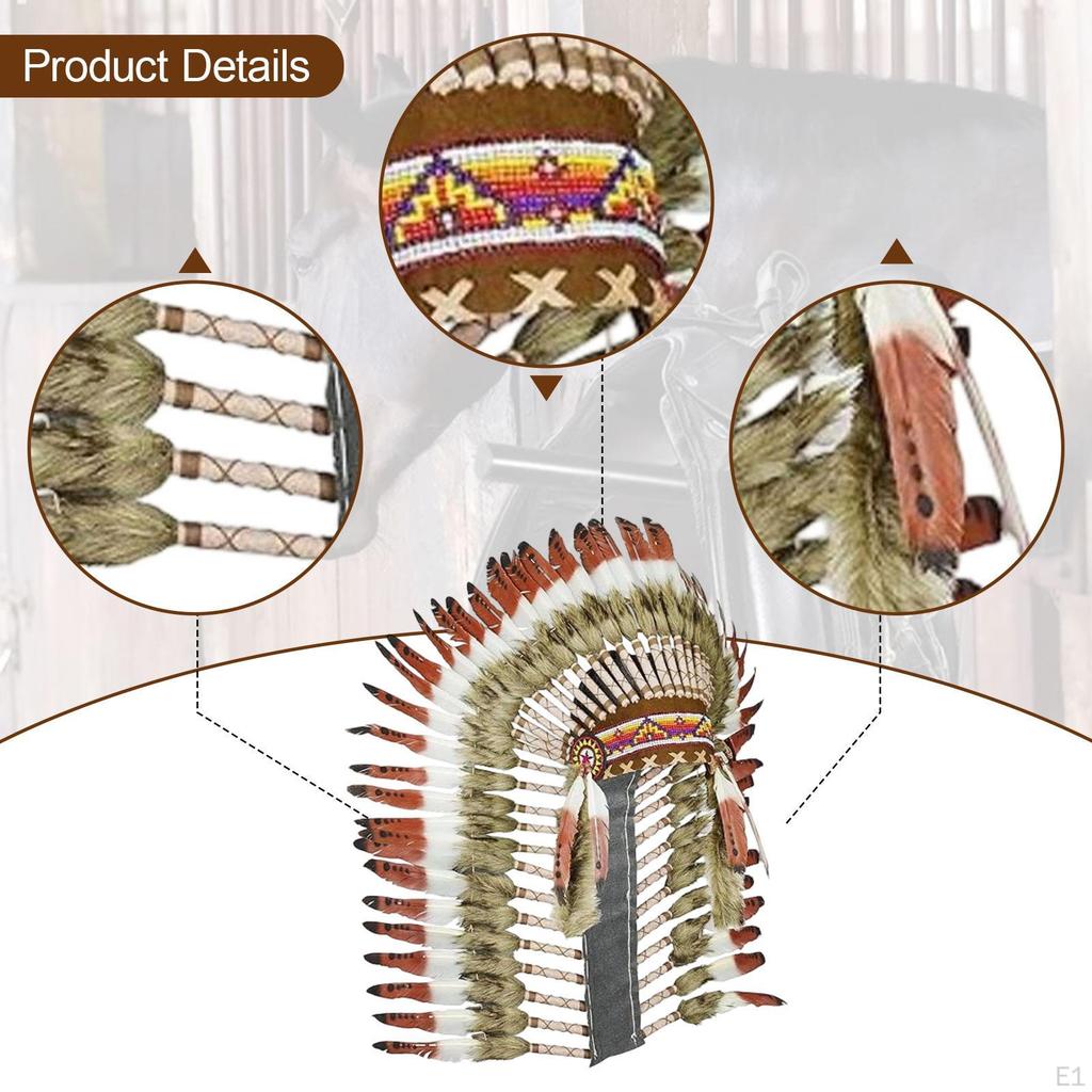 Головной убор из индейских перьев для маскарадного выступления