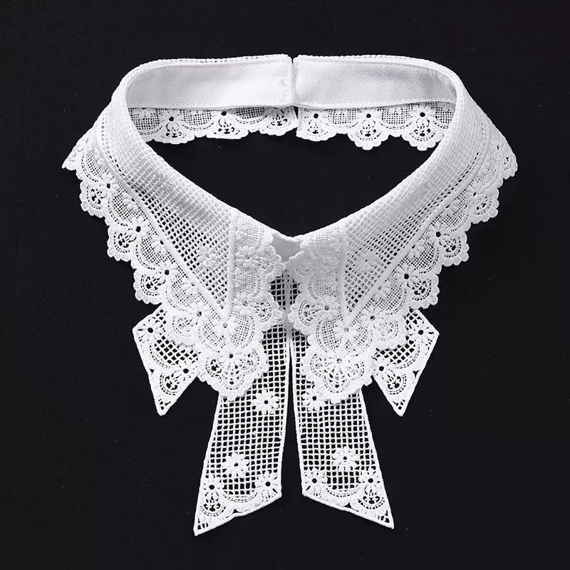 Fashion Lace White Fake Collar Women Detachable Collars for Women Black Lapel False Collars Woman Tie Clothes Accessories