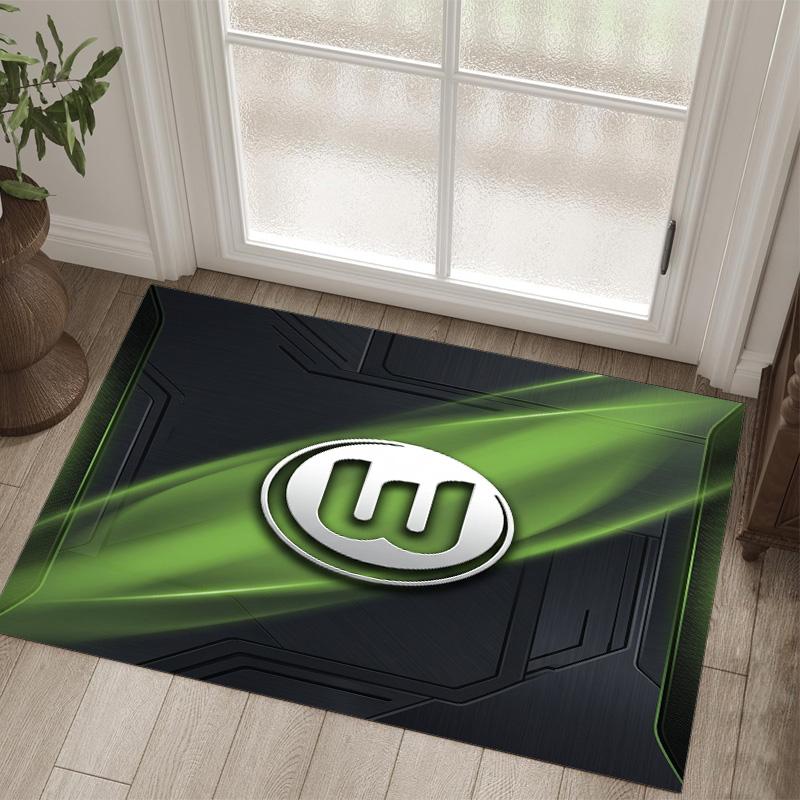 VfL Wolfsburg FC Design Crystal Velvet Carpet Cozy Non?Slip Printed Rug For Bedroom Living Room Entrance