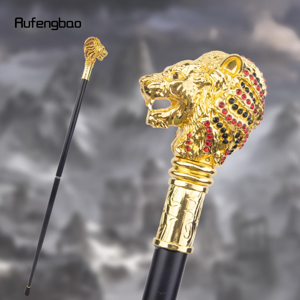Золотисто-красная ручка в виде головы льва, модная трость для вечеринки, декоративная трость, элегантная ручка-посох, трость 91 см