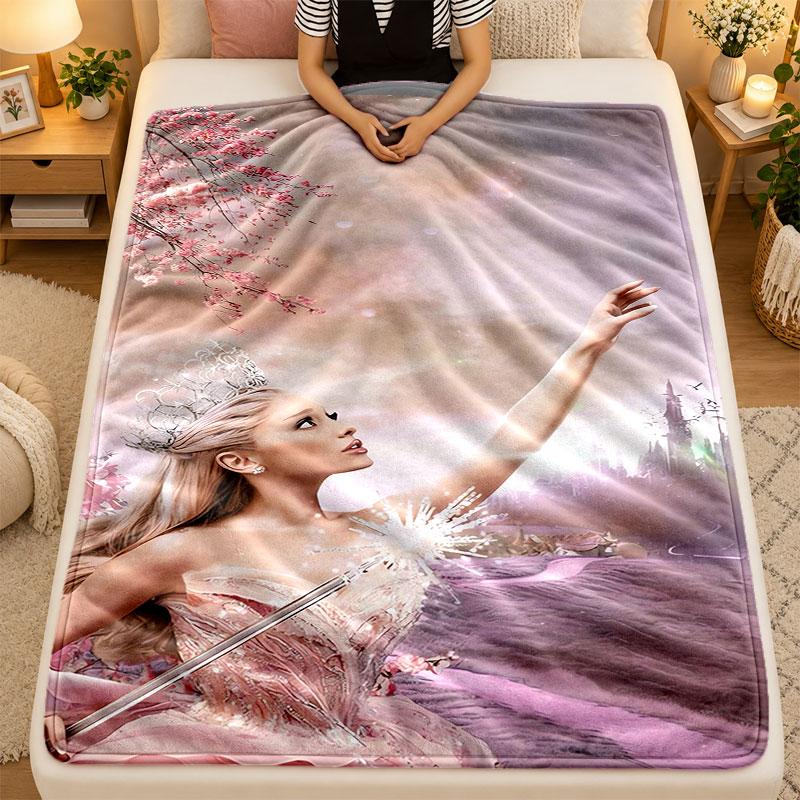Flannel BlanketAriana Grande Warm Soft Throw Blanket for Indoor Sofa Bed Living Room Use