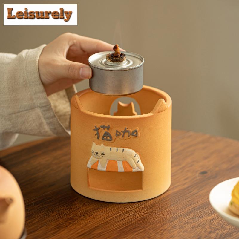 Cat Cat Cafe Керамическая спиртовая плита Набор Креативный солнечный подъемный луч Грелка Чайник Домашняя уличная кипящая вода Печь для обжарки чая
