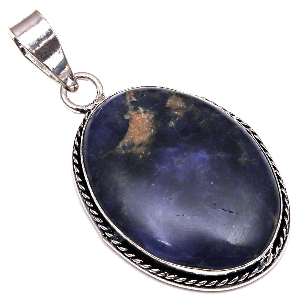 Pendant Sodalite Gemstone Gift For Her Silver Jewelry 2"